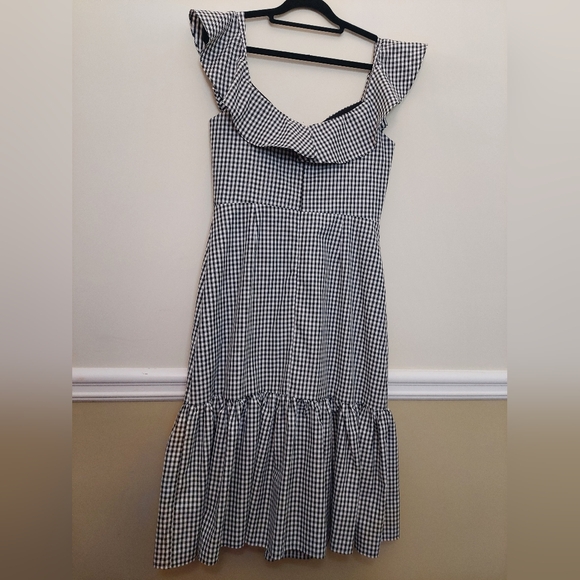 WAYF Ginhgam Print Midi Dress Medium EUC - Picture 5 of 6